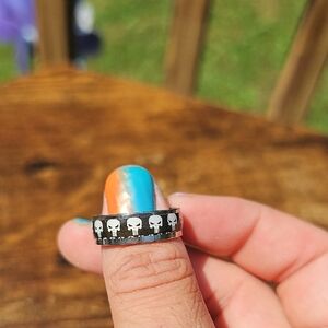 Skull Design Ring - Black